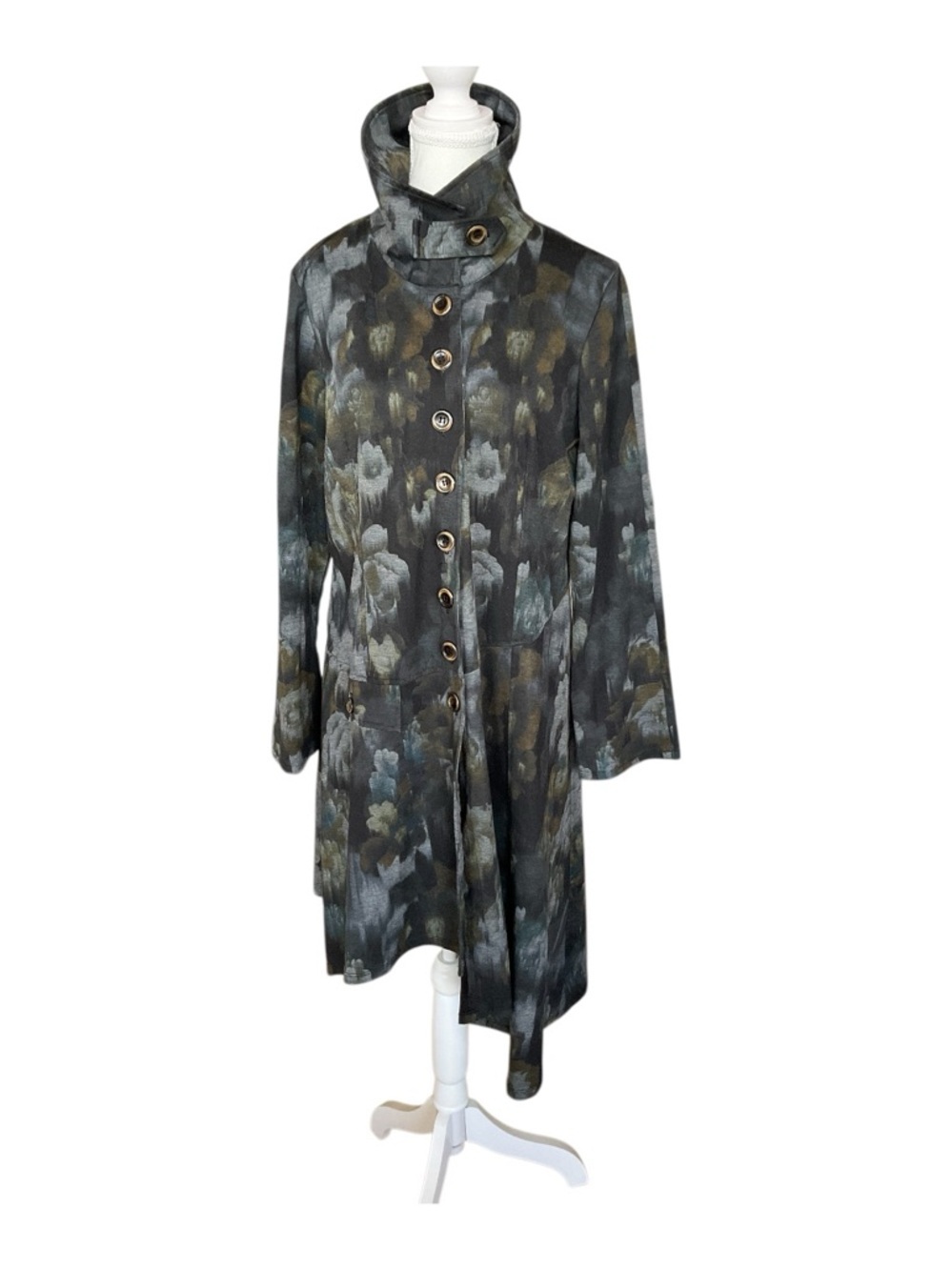 PURE Essence Abstract Floral Swing Jacket Tunic XL Made in Canada - Picture 4 of 8